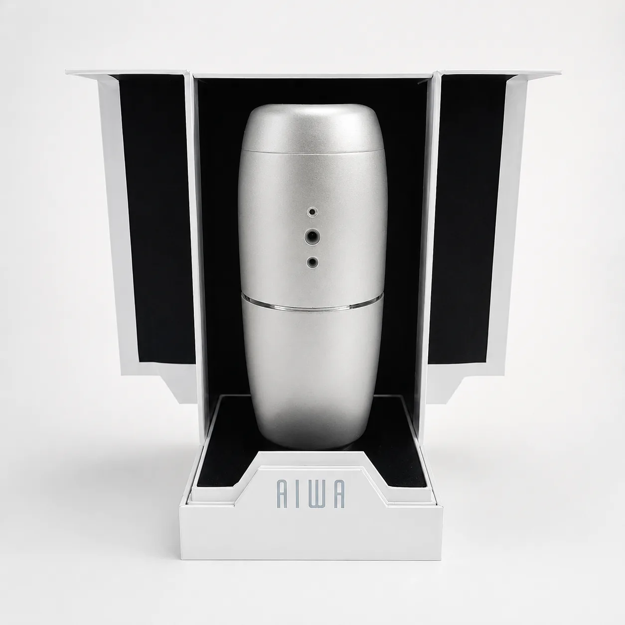 AIWA object revealed inside its opened packaging.