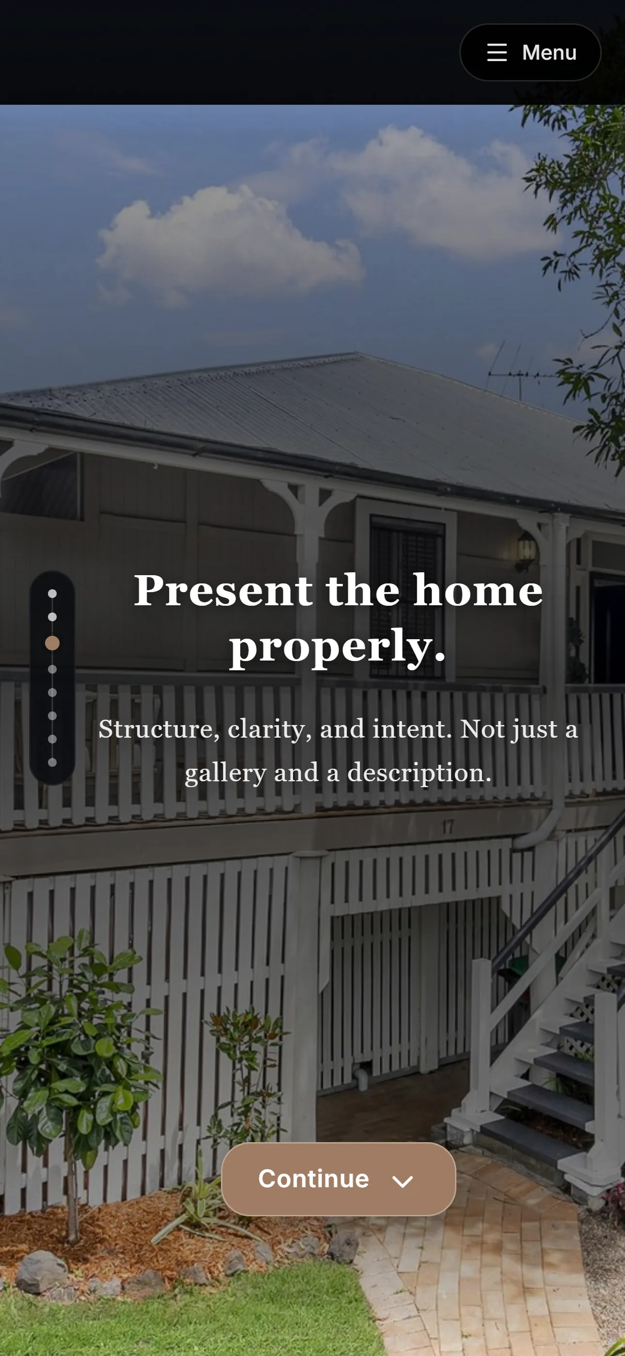 Mobile screen from the real estate walkthrough follow-up and call-to-action flow.